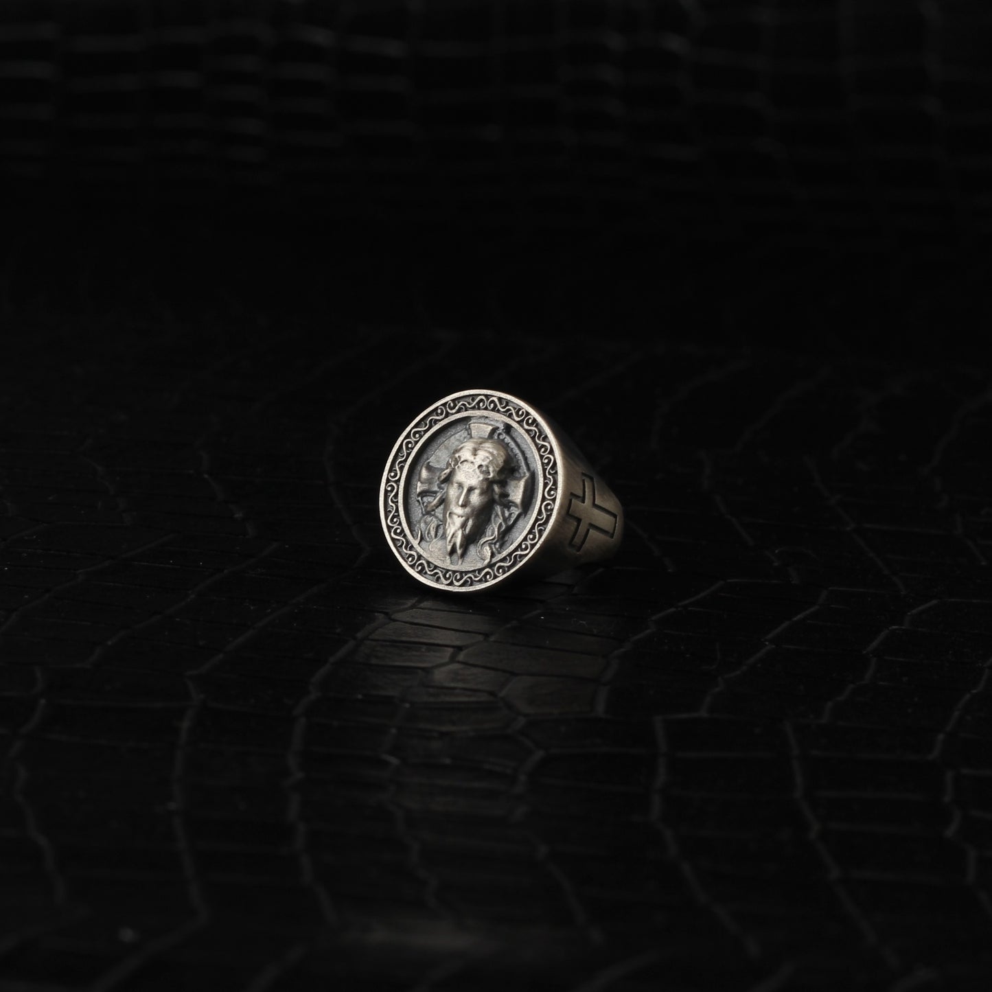 Christian Savior Signet Silver Jesus Ring