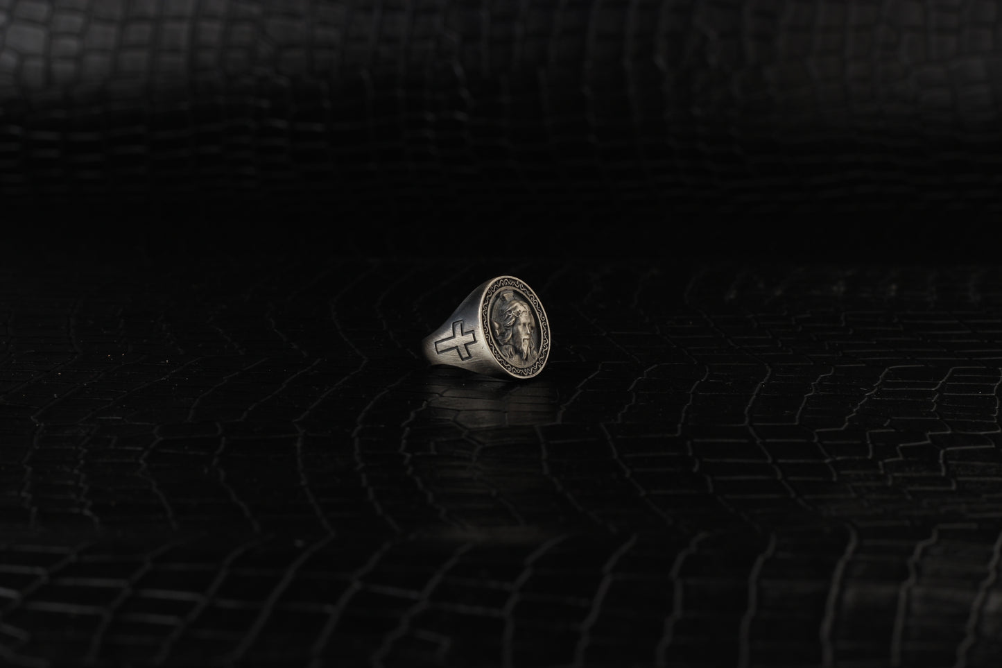 Christian Savior Signet Silver Jesus Ring