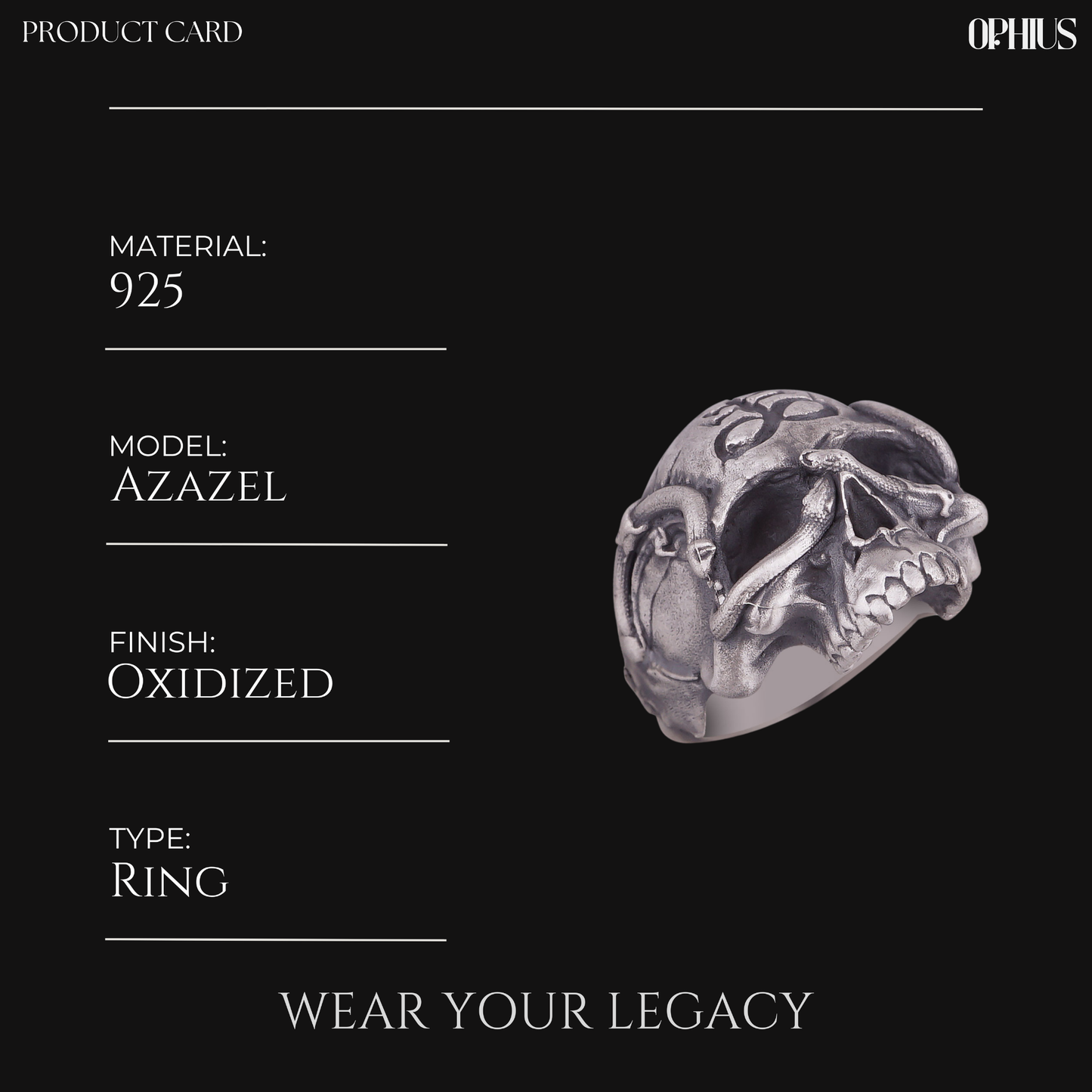 Silver Sigil of Lucifer Ring