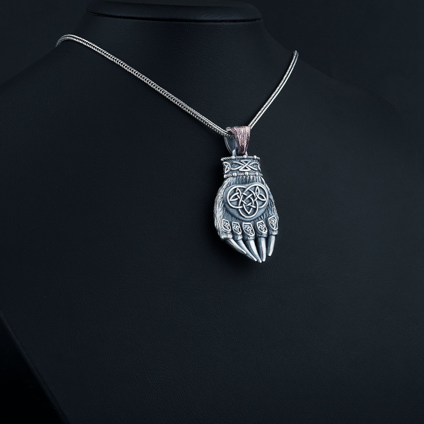 Celtic Warrior Bear Paw Necklace