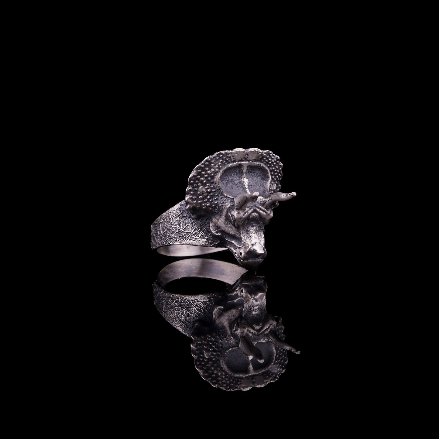 Triceratops Dinosaur Sterling Silver Ring