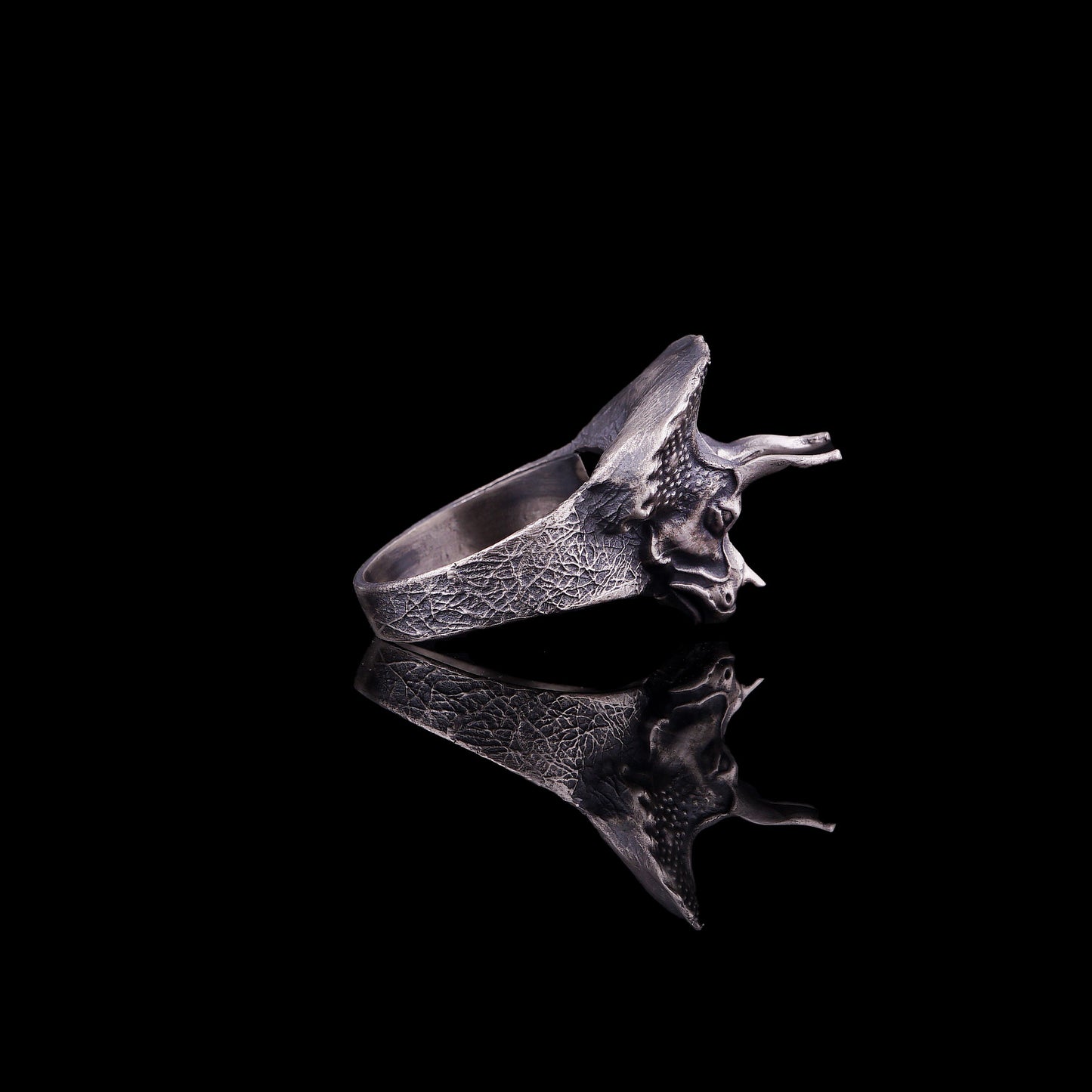 Triceratops Dinosaur Sterling Silver Ring