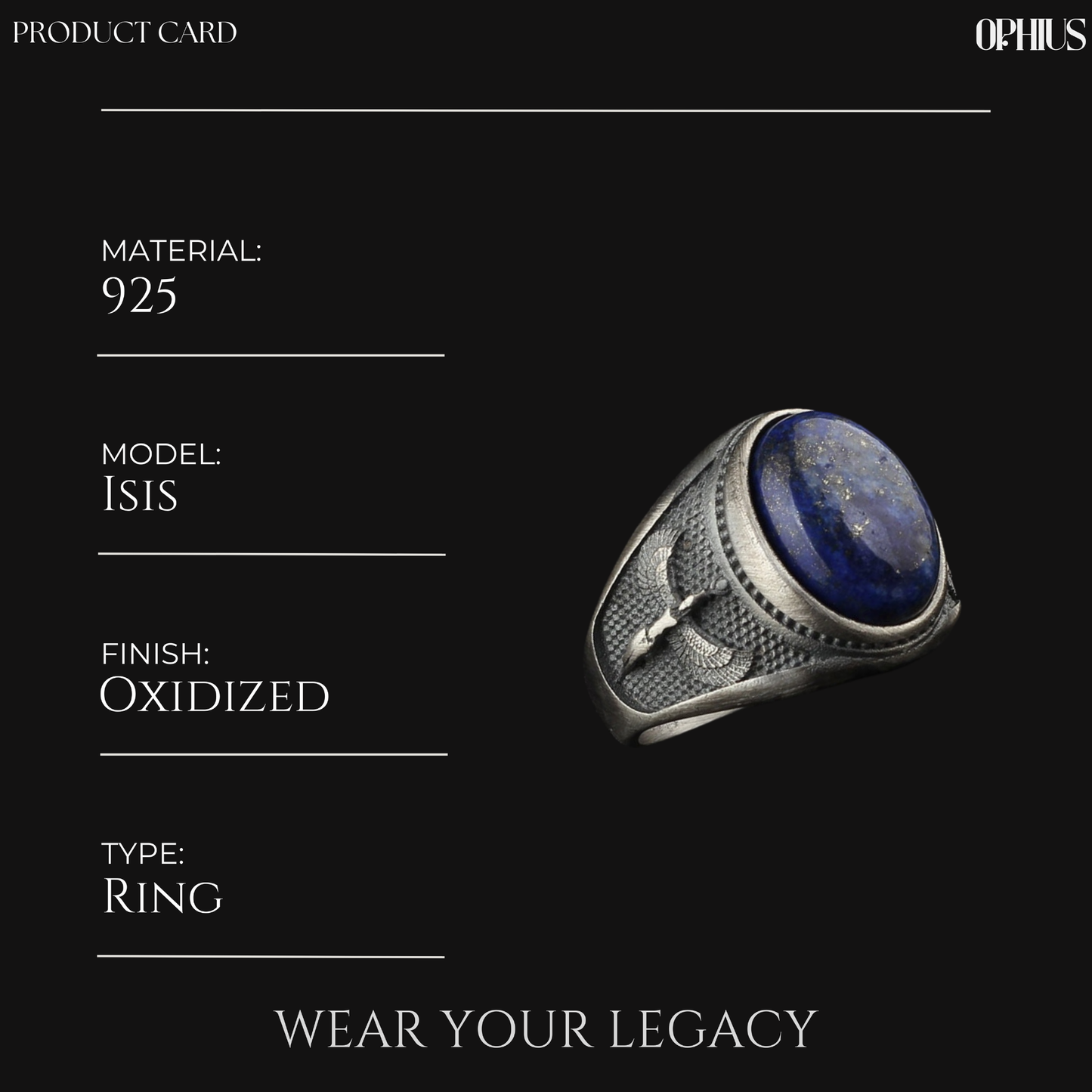 Egyptian Wing Of Isis Sterling Silver Mythology Ring