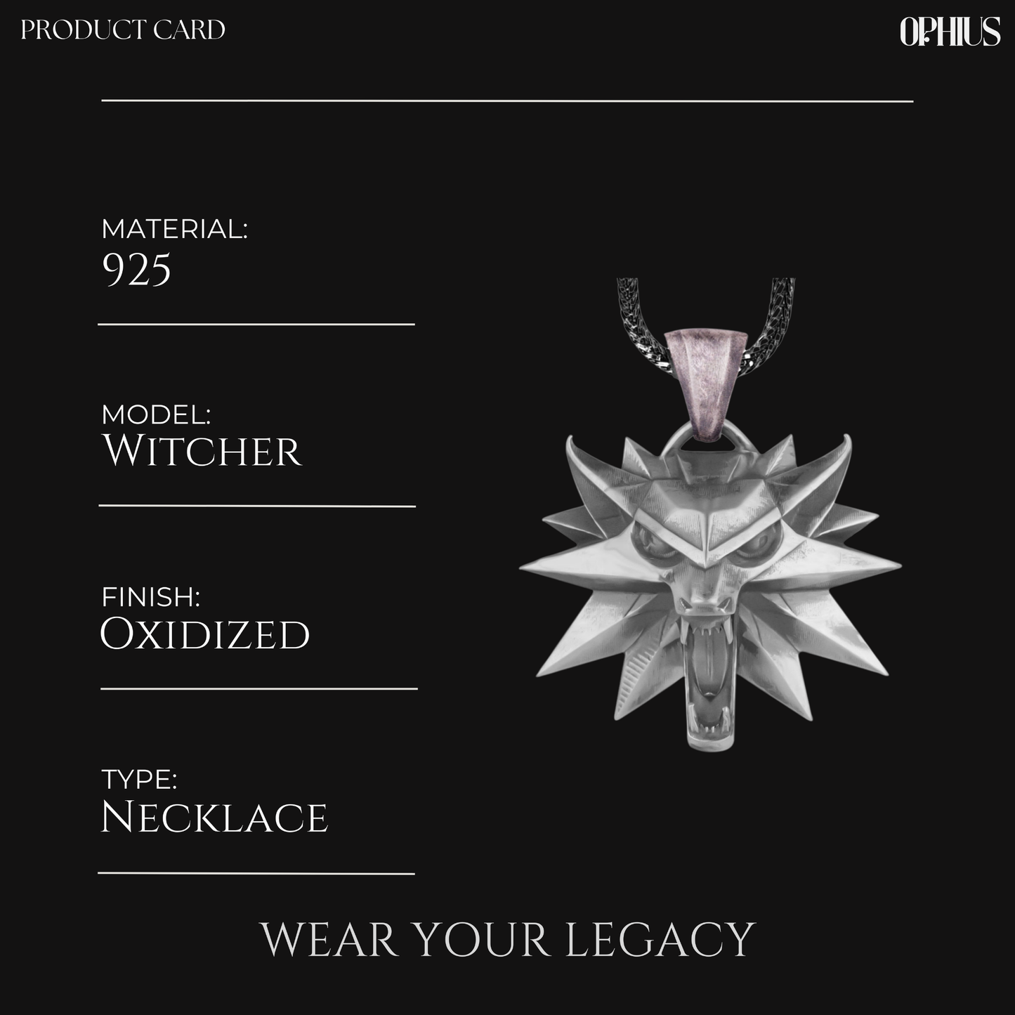 Silver Wolf School Medallion Necklace