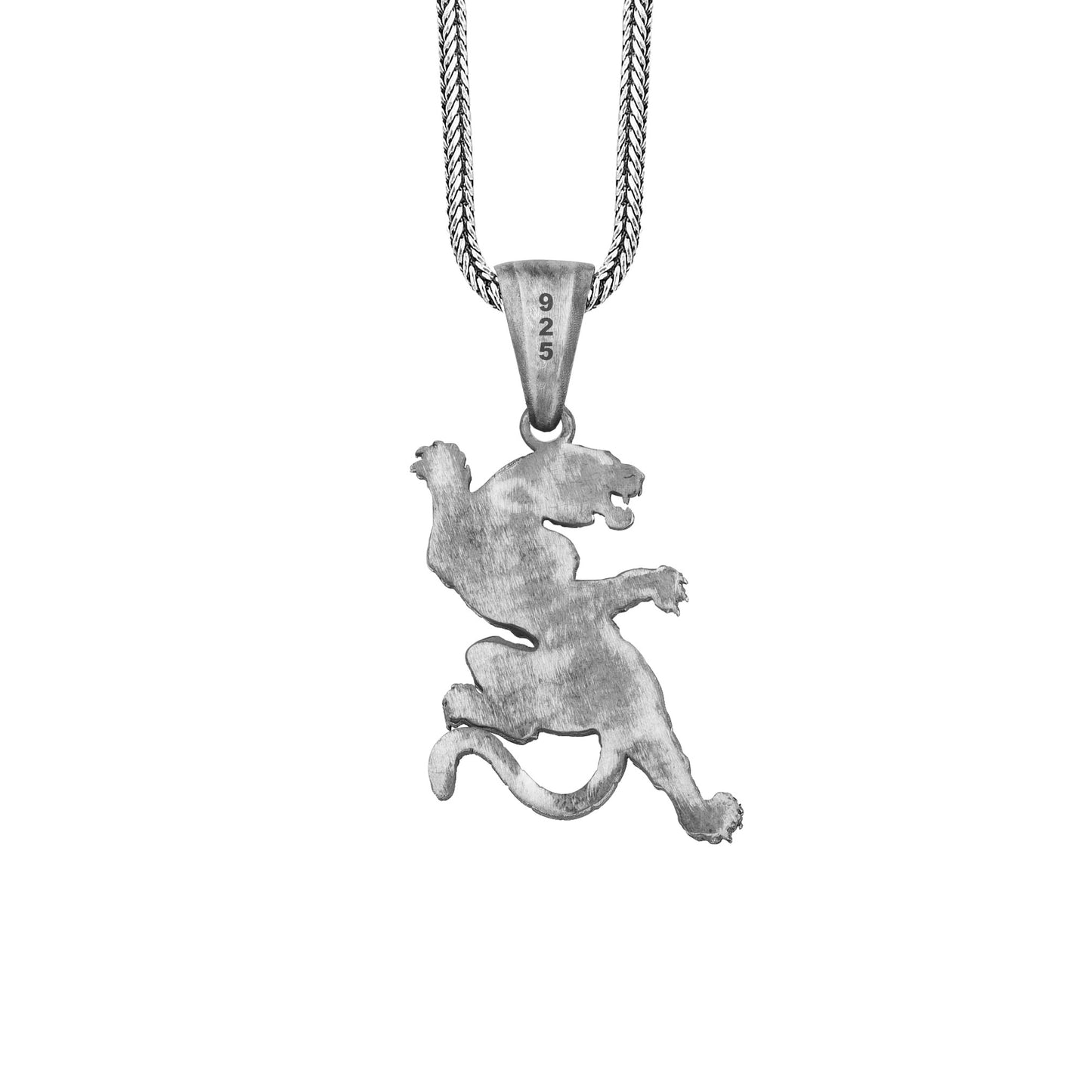 Handmade Silver White Tiger Necklace