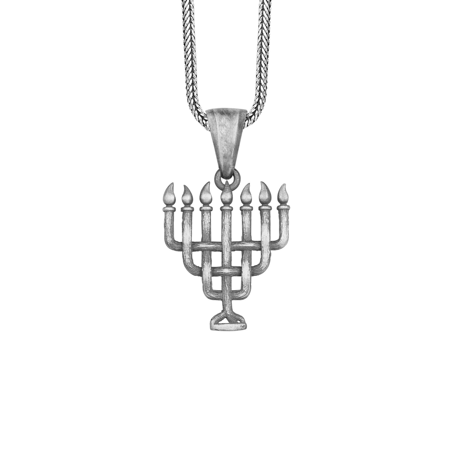 Jewish Seven Branch Menorah Necklace