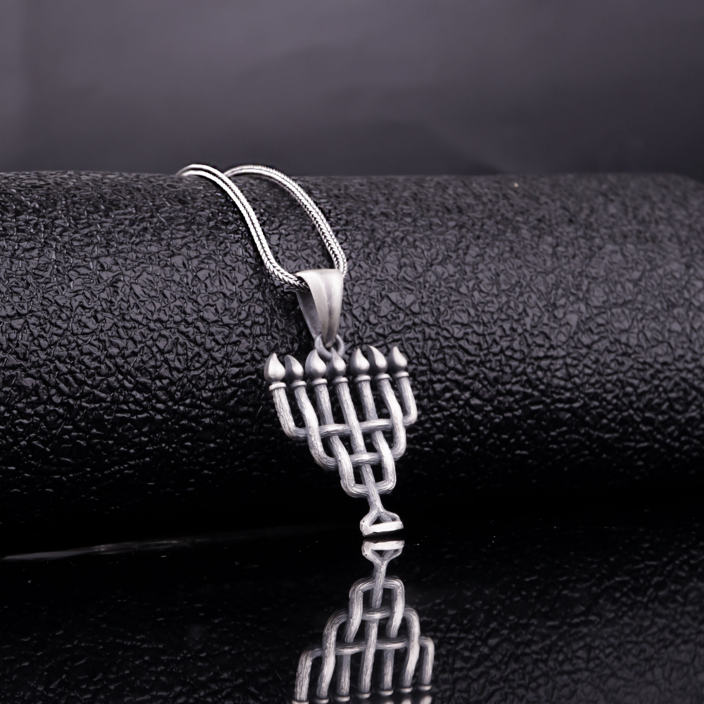 Jewish Seven Branch Menorah Necklace