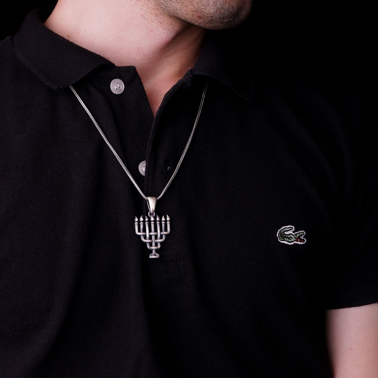 Jewish Seven Branch Menorah Necklace