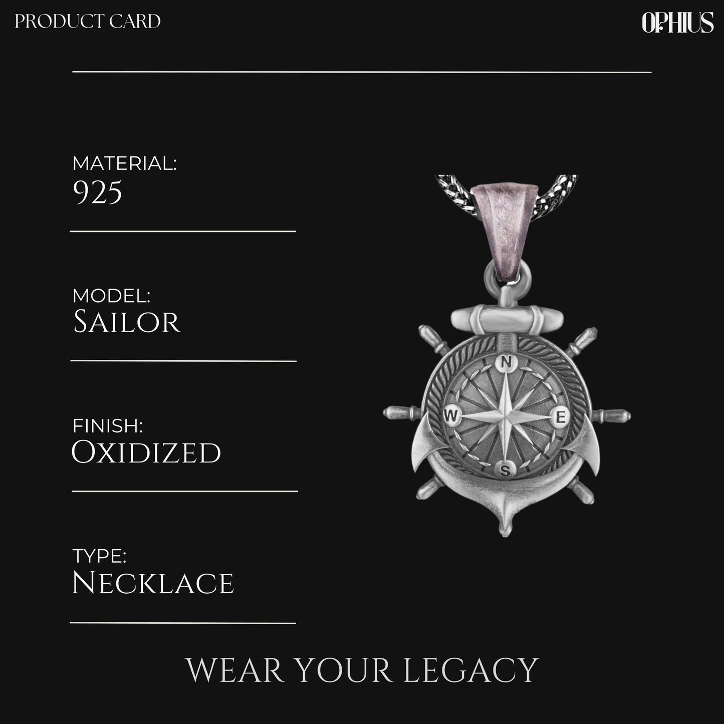 Anchor Compass Necklace