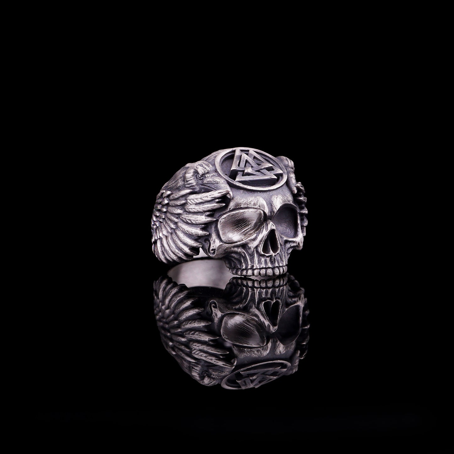 Silver Valknut Signet Ring