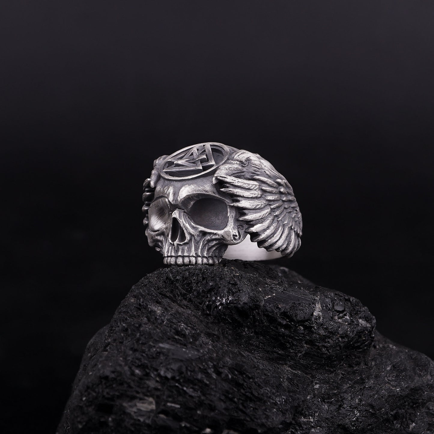 Silver Valknut Signet Ring