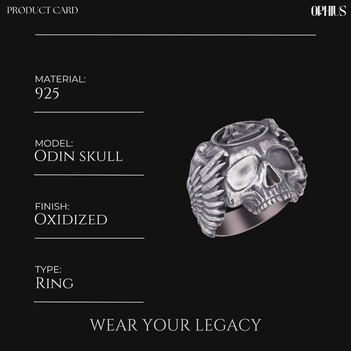 Silver Valknut Signet Ring