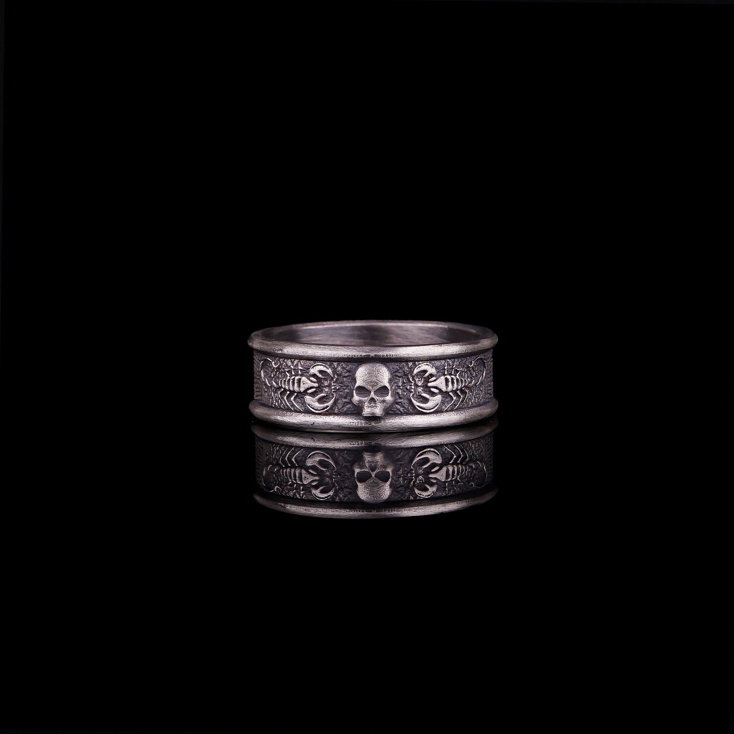 Minimalist Scorpion Signet Silver Ring