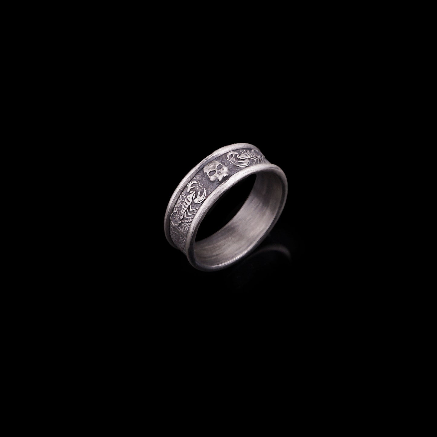Minimalist Scorpion Signet Silver Ring