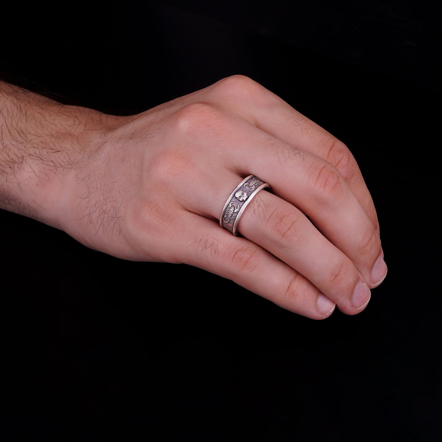 Minimalist Scorpion Signet Silver Ring
