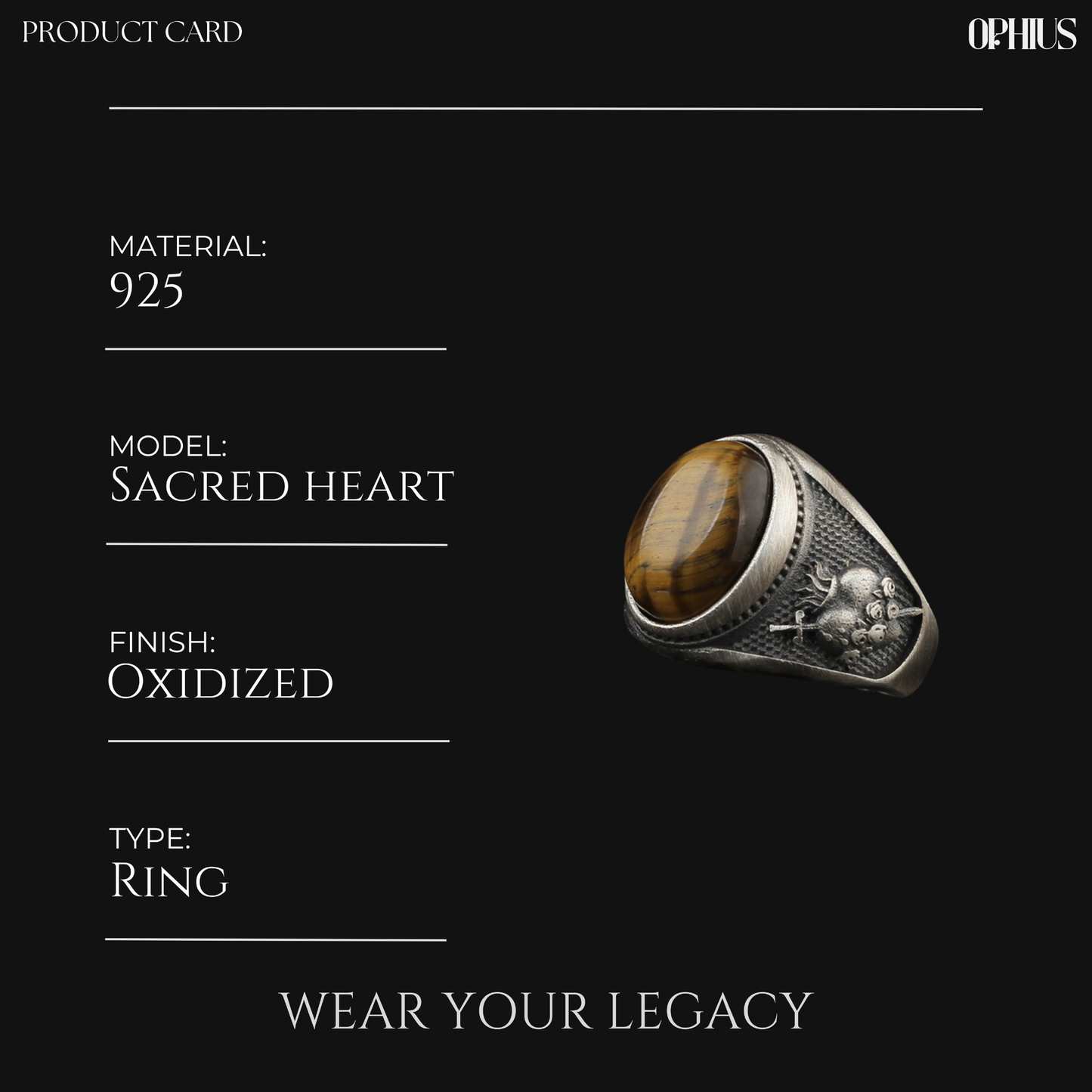 Silver Tiger's Eye Stone Ring