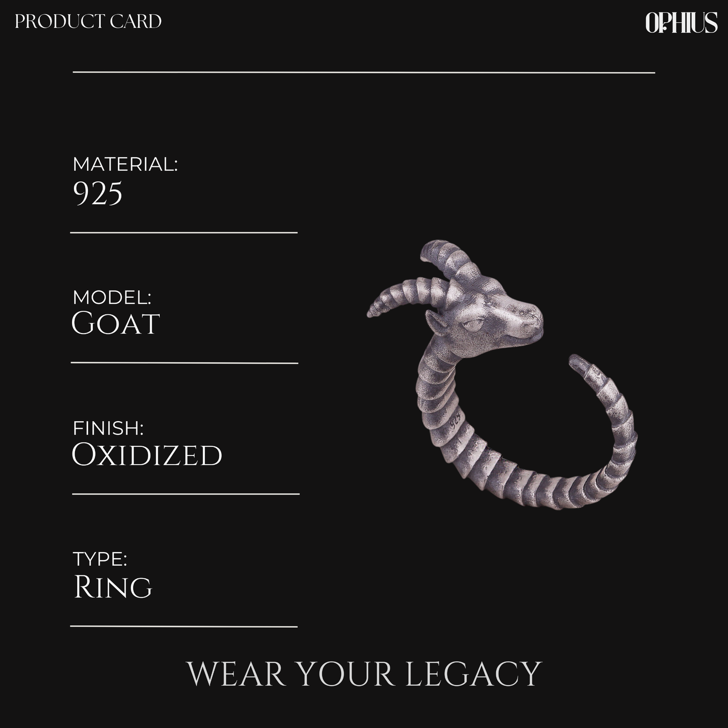 Silver Goat Ring