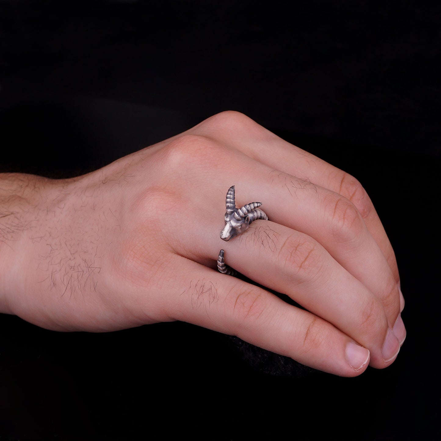 Silver Goat Ring
