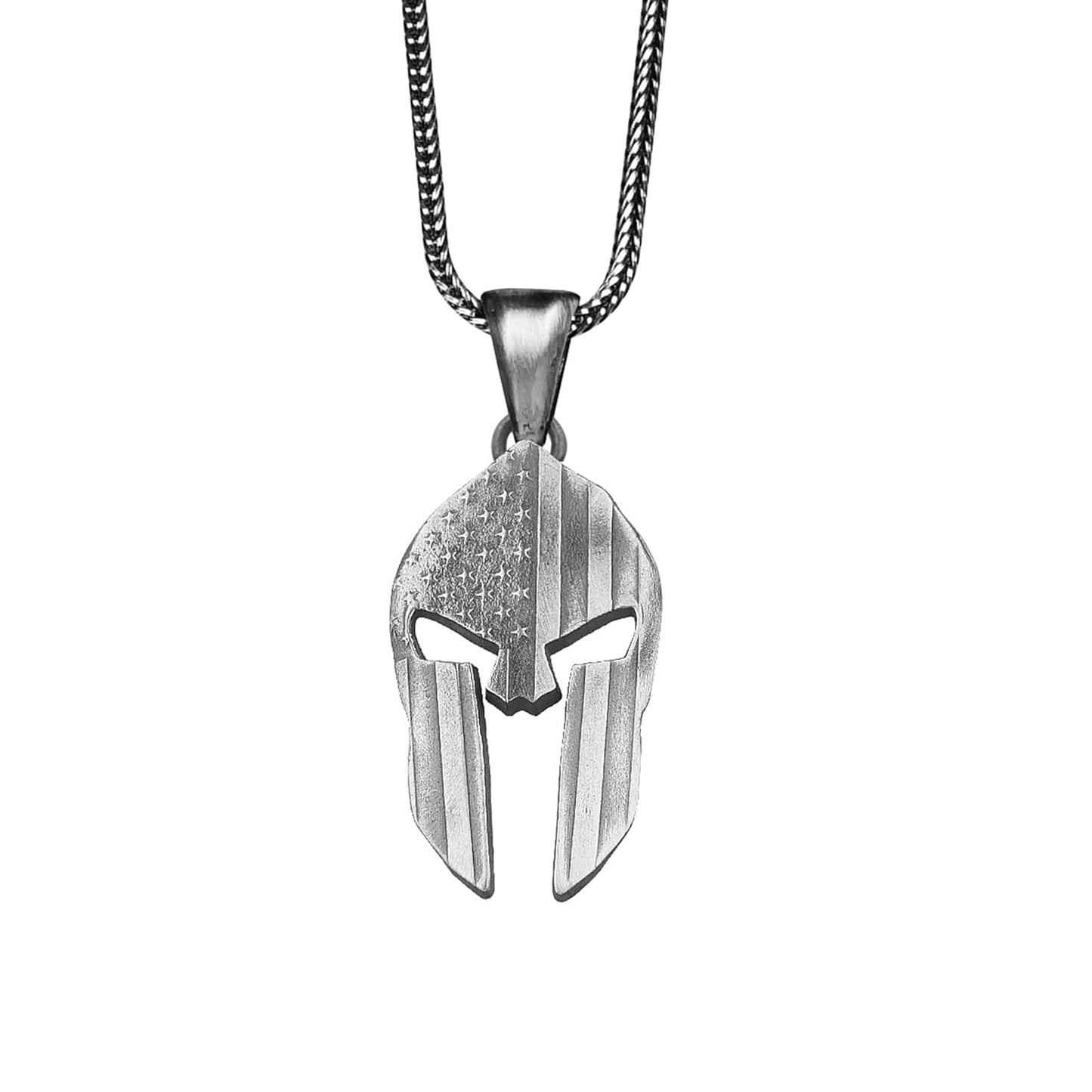 Silver American Flag Necklace
