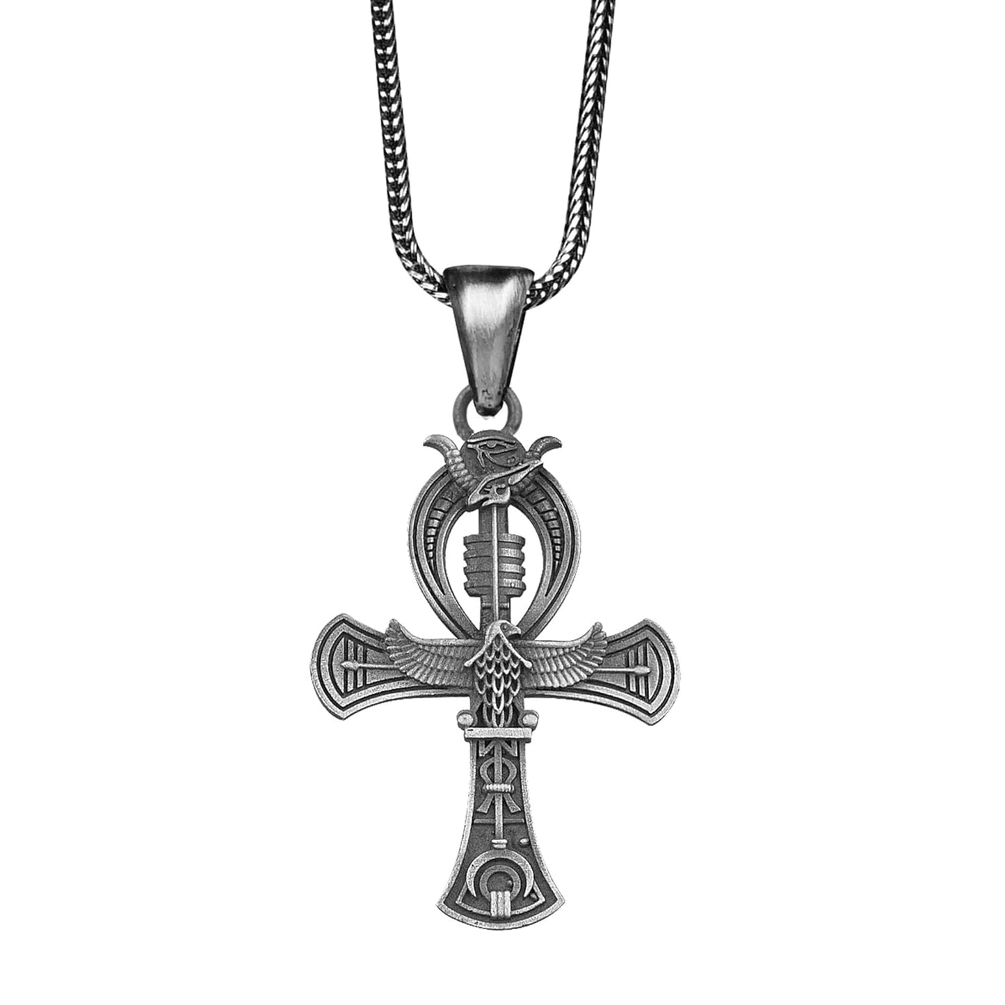 Silver Script Ankh Pendant