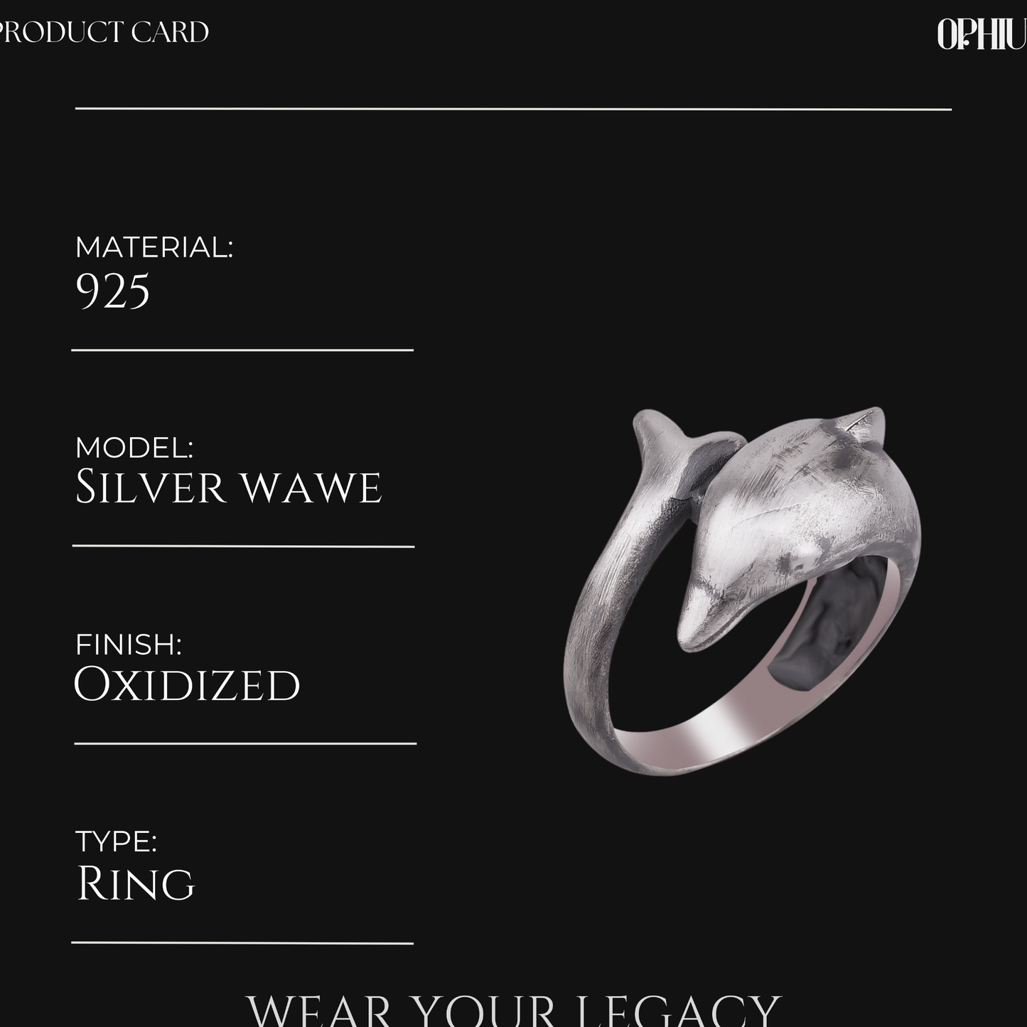Silver Dolphin Wrap Ring