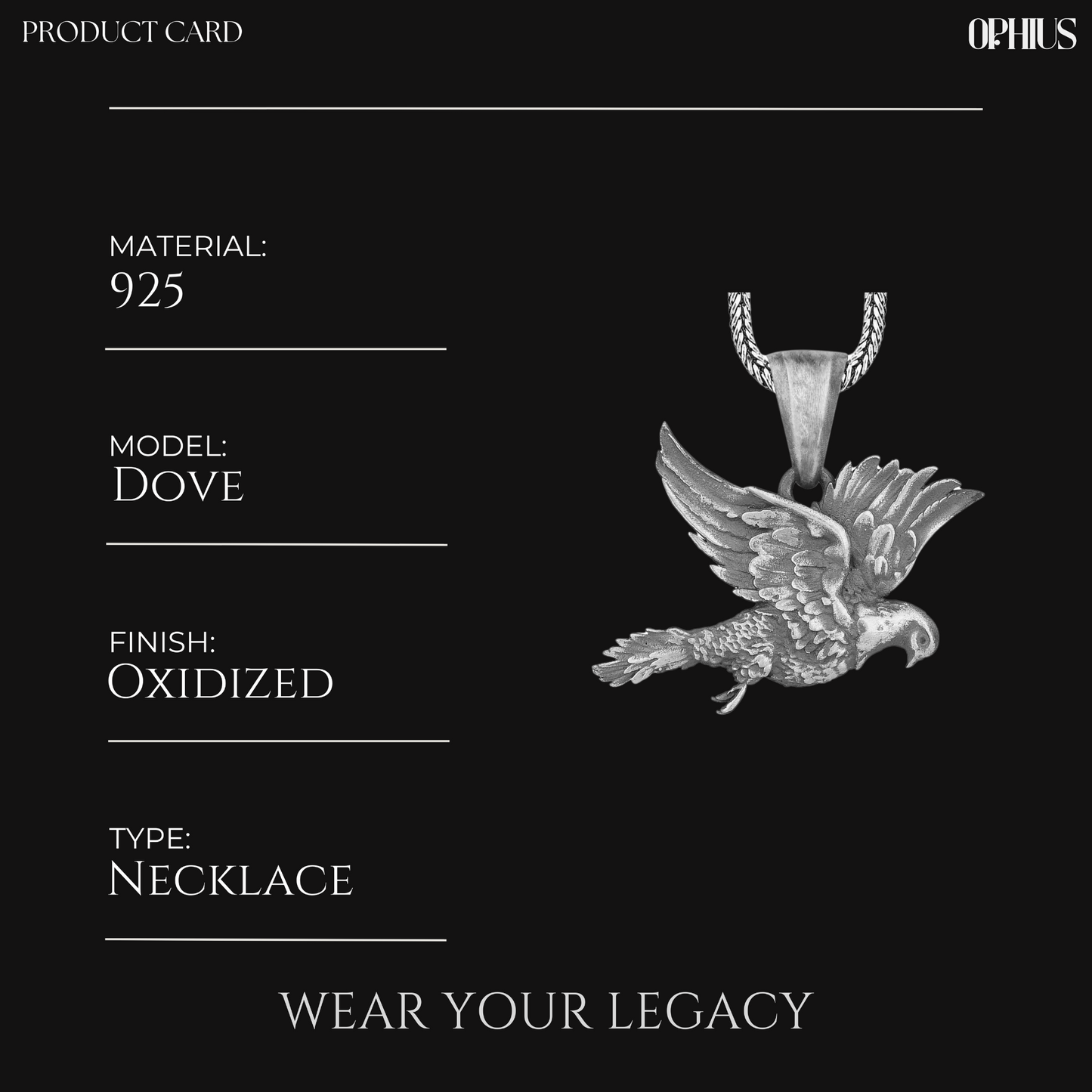 Silver Flying Dove Necklace