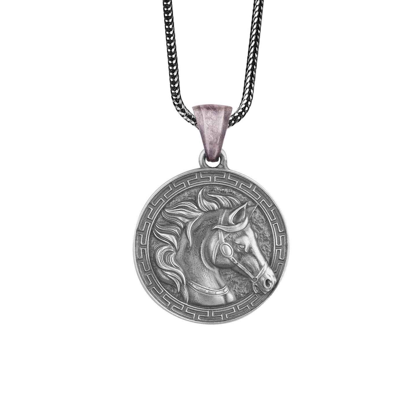 Silver Horse Medallion Necklace