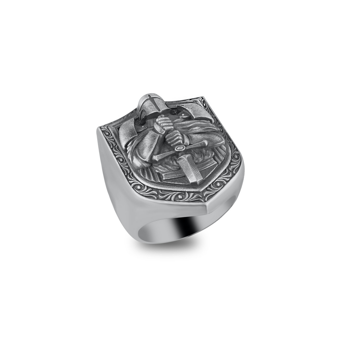 Silver Knight Templar Cross Ring