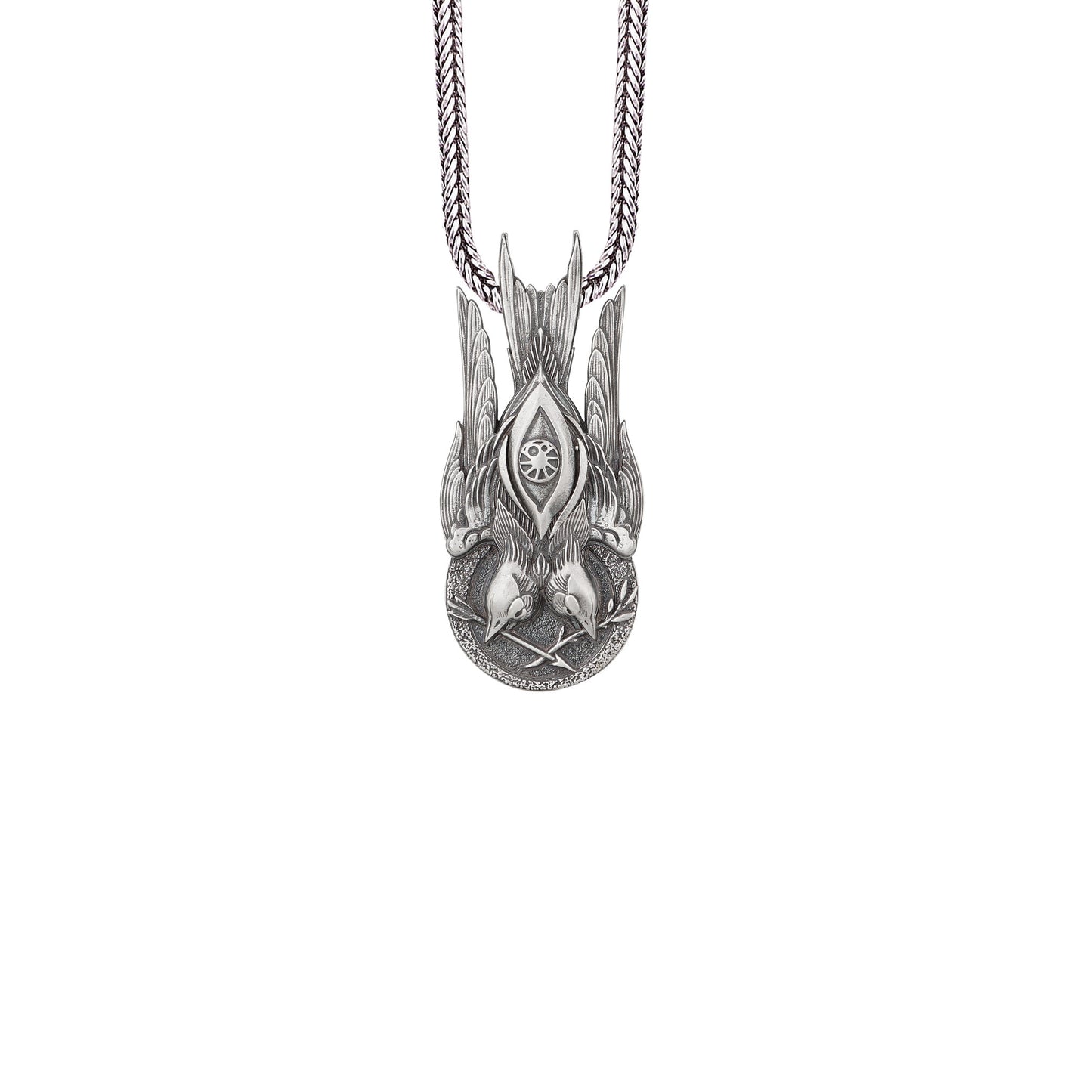 Silver Phoenix Bird Necklace