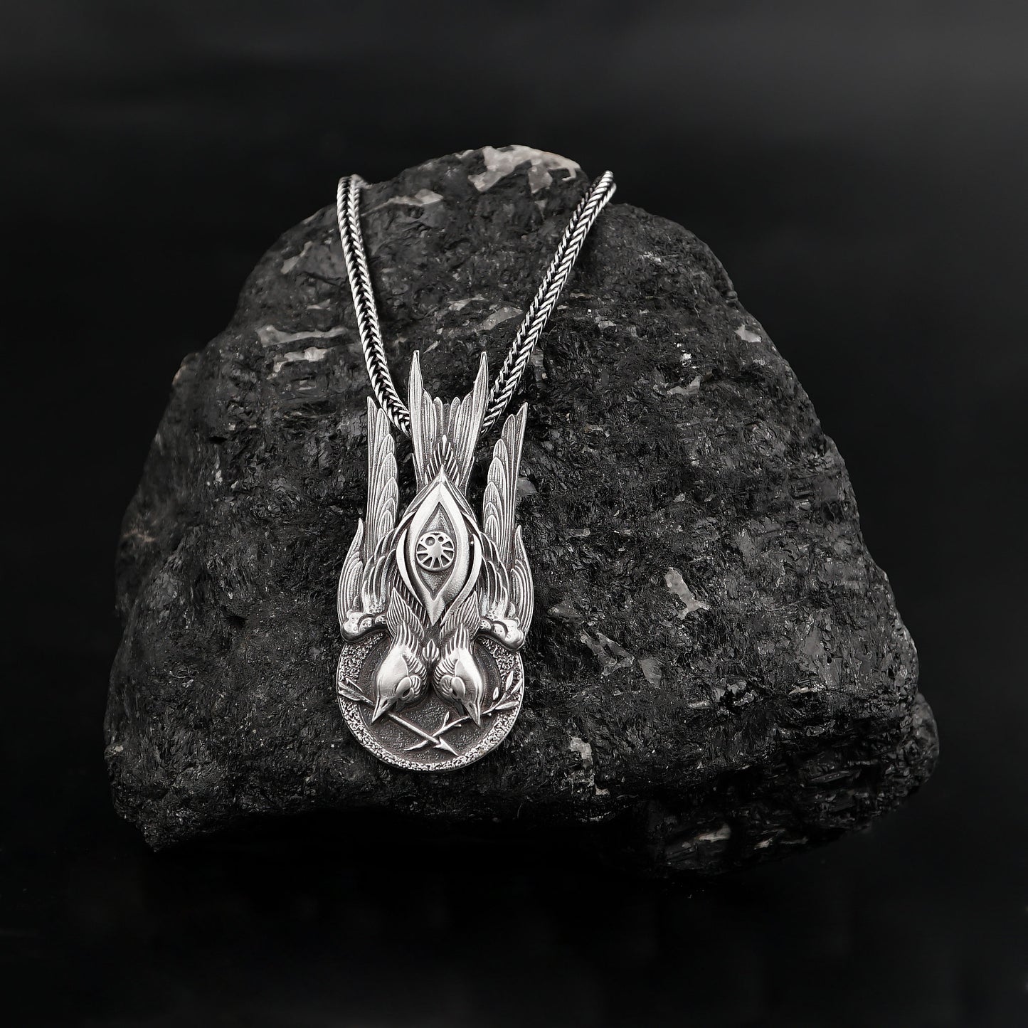 Silver Phoenix Bird Necklace