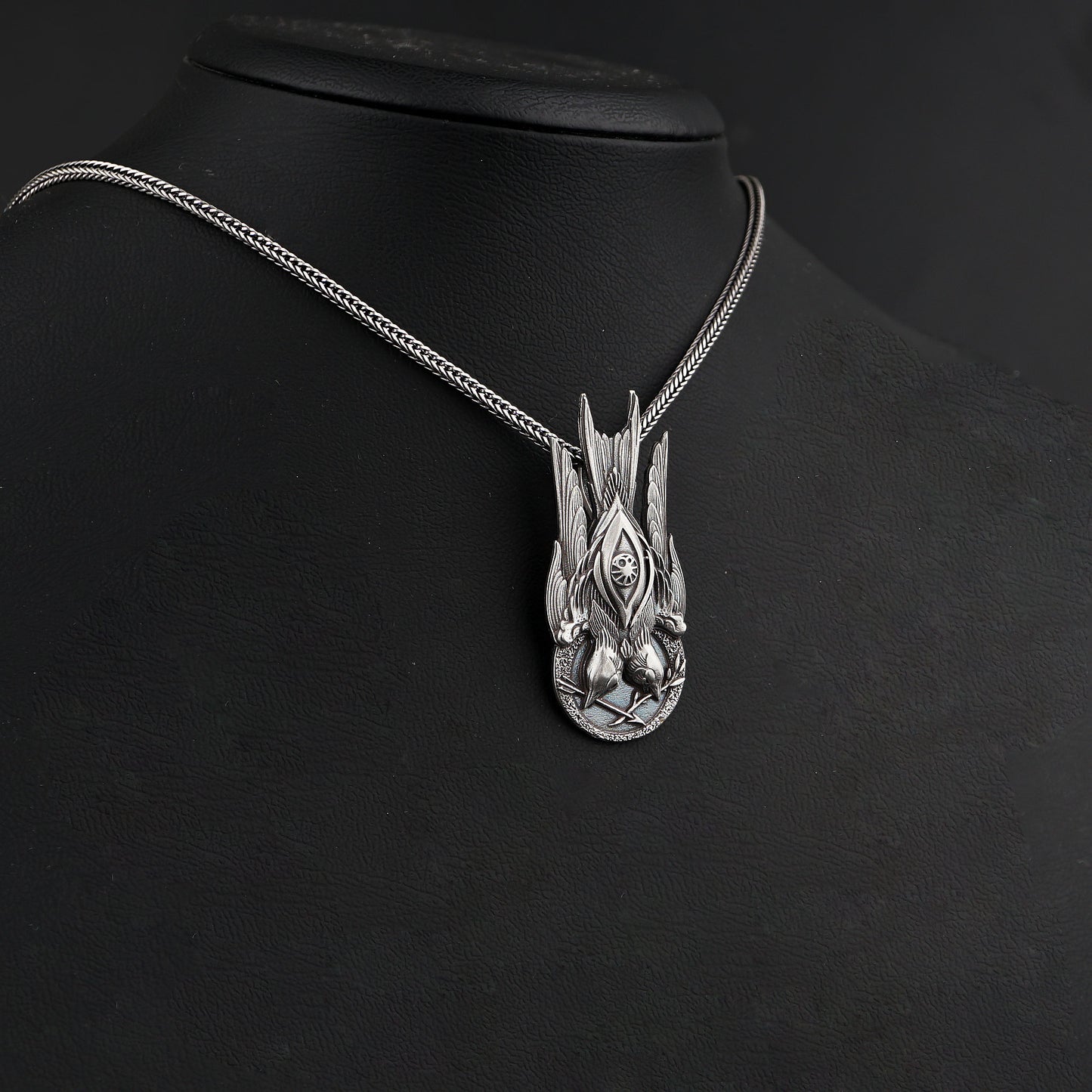 Silver Phoenix Bird Necklace