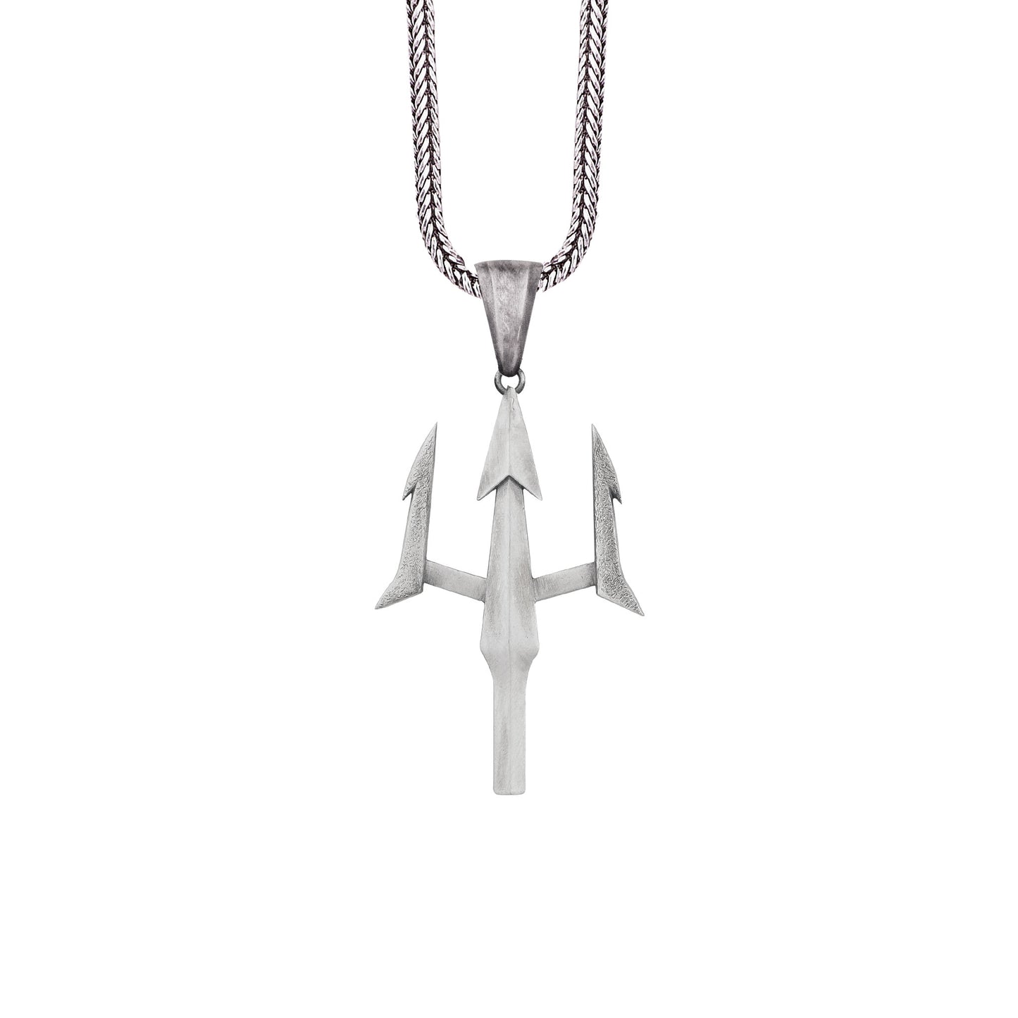 Silver Poseidon Trident Necklace