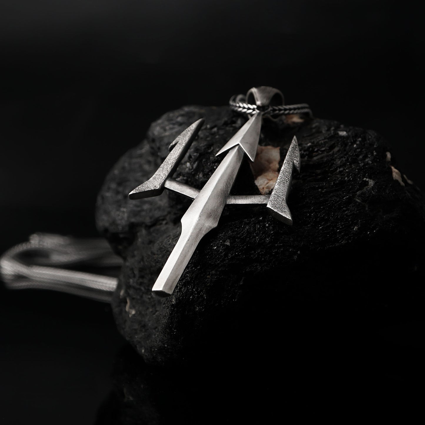 Silver Poseidon Trident Necklace