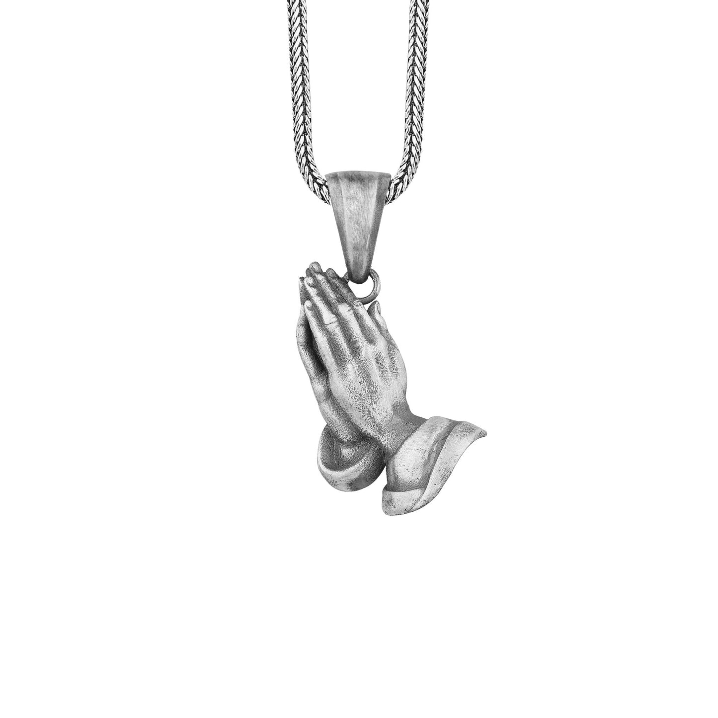 Silver Prayer Hand Necklace