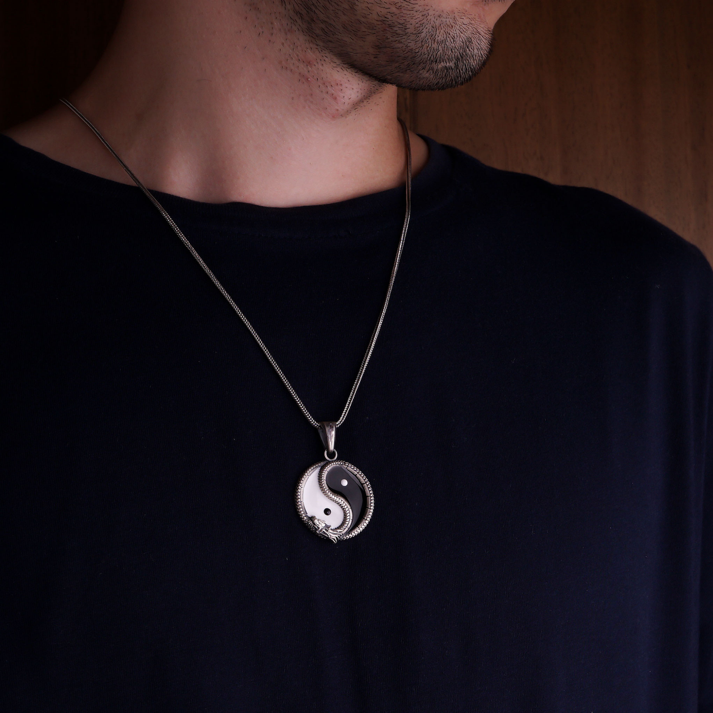 Silver Yin and Yang Necklace