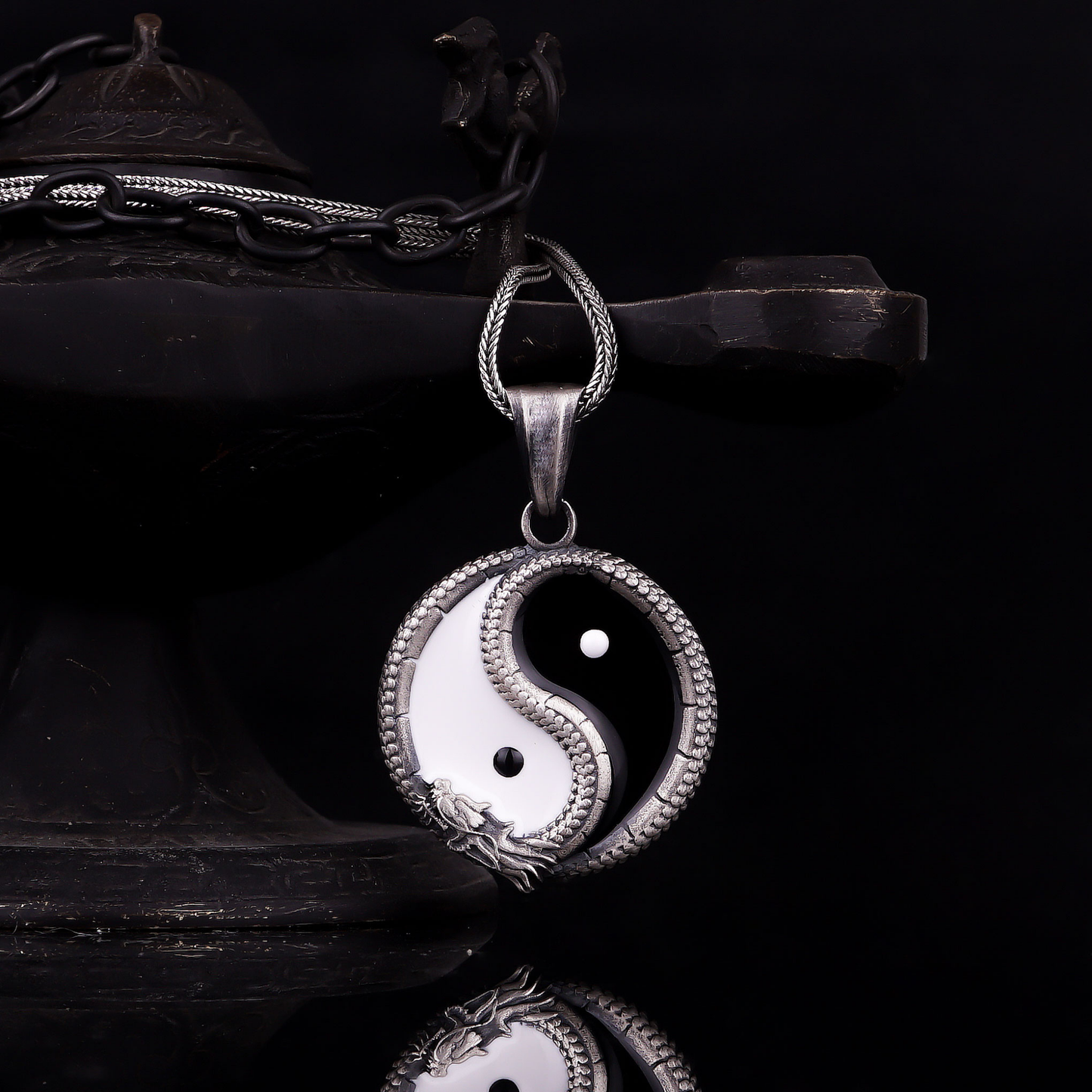 Silver Yin and Yang Necklace