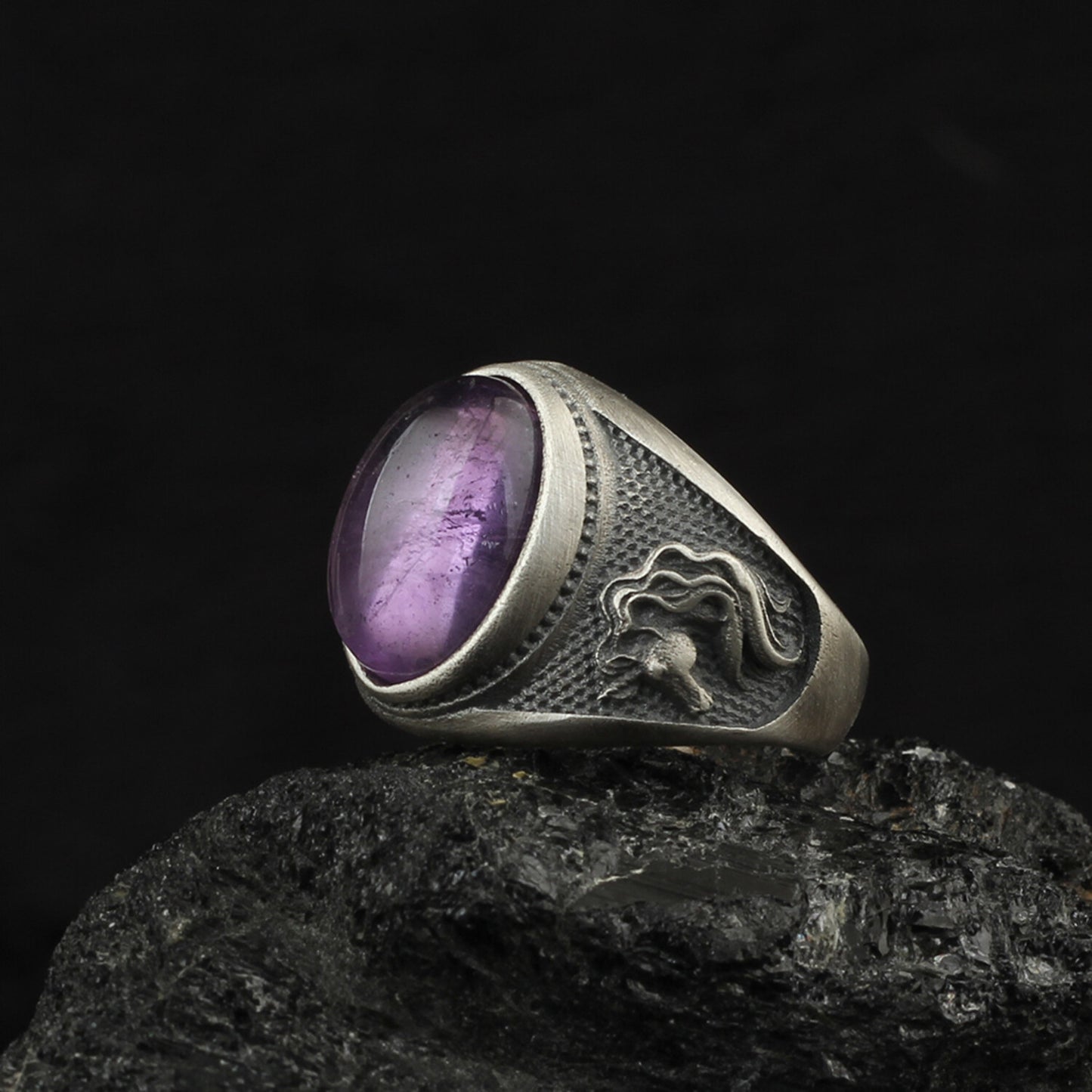 Amethyst Gemstone Silver Ring