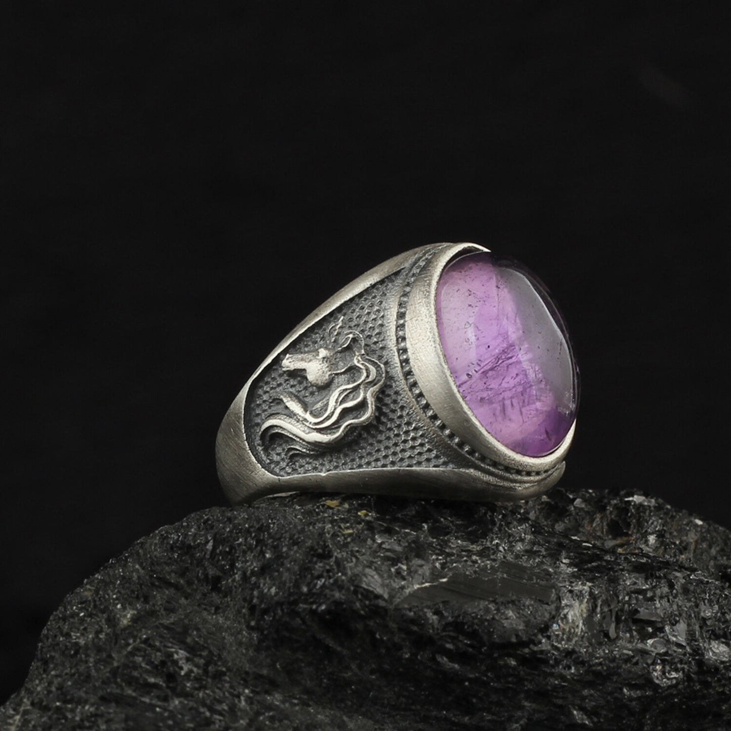 Amethyst Gemstone Silver Ring