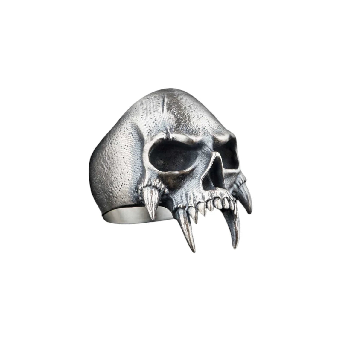 Silver Vampire Skull Ring