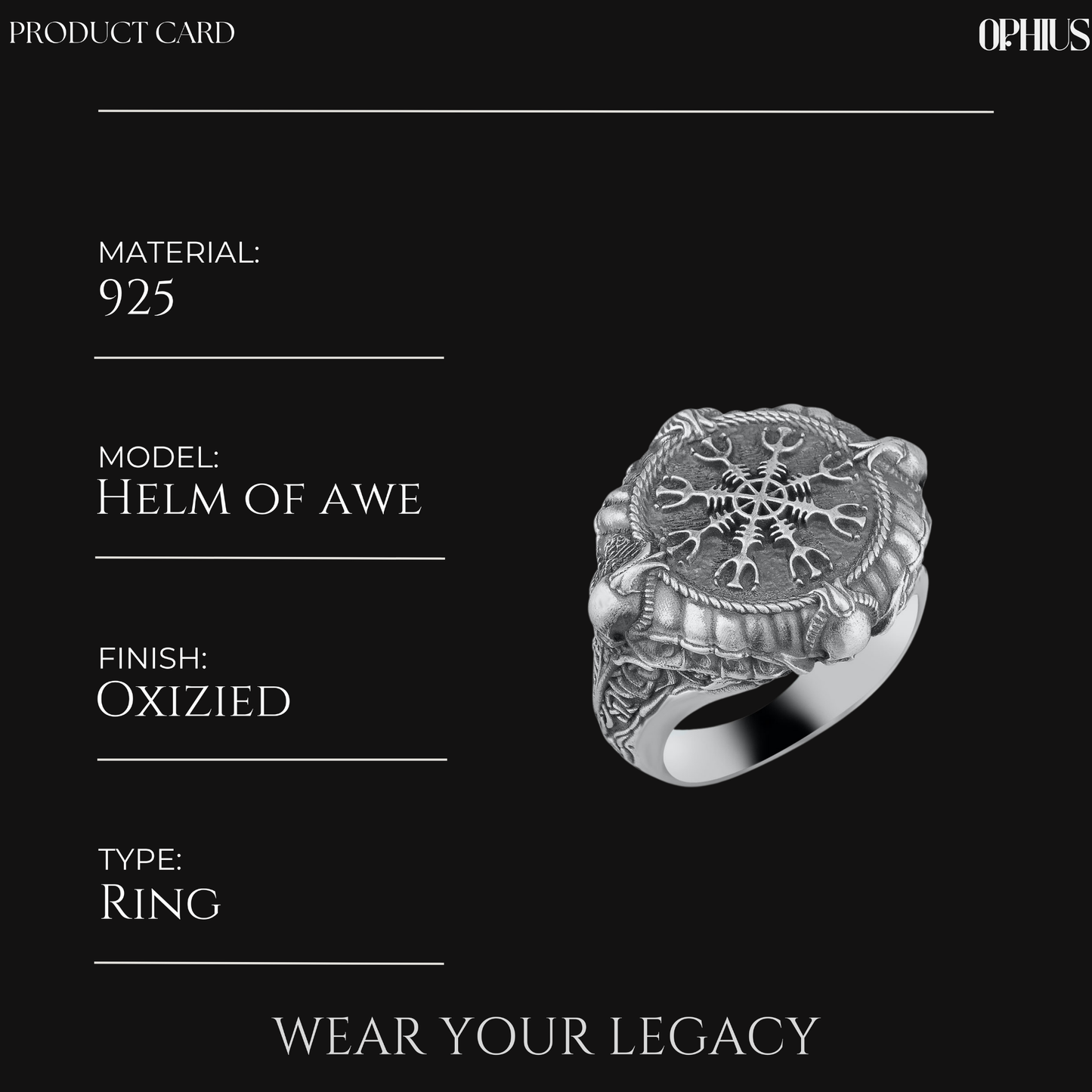 Silver Viking Compass Vegvisir Ring