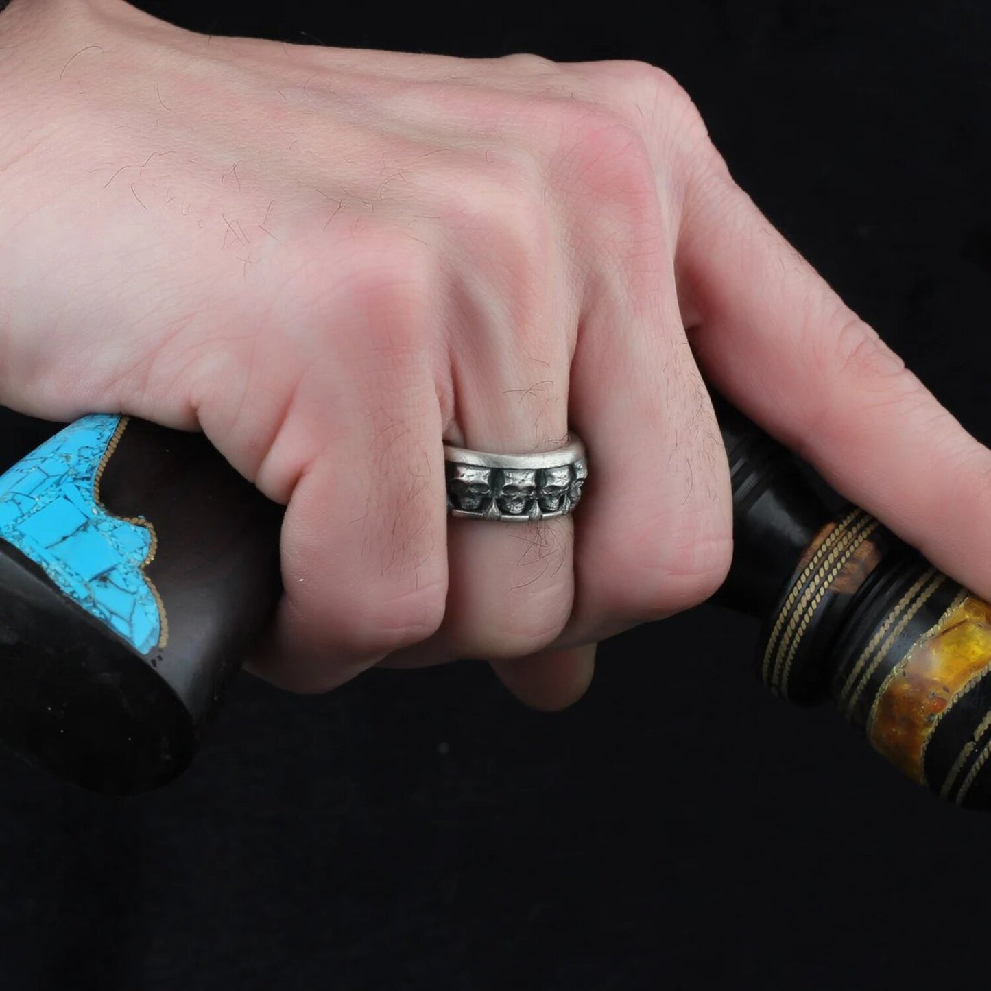 Skull Gothic Band Ring