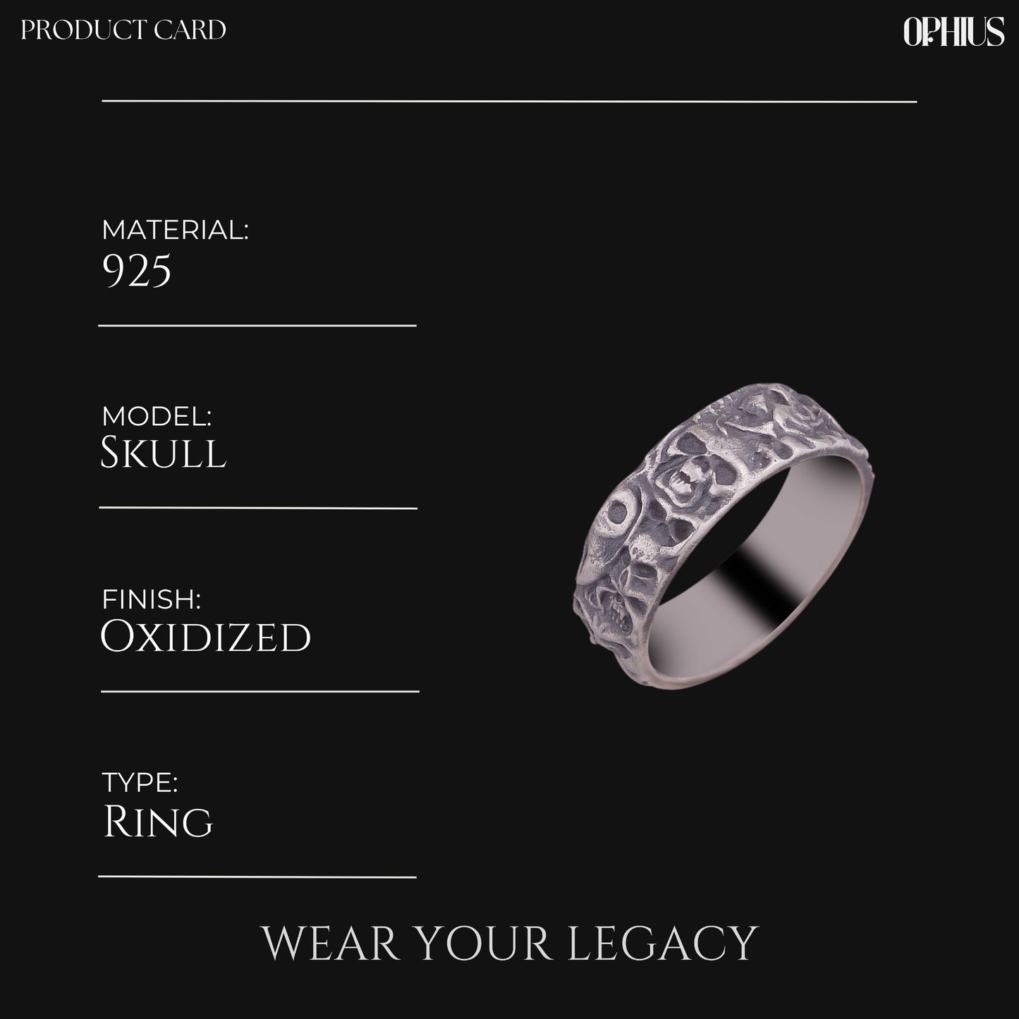 Skull Gothic Band Ring
