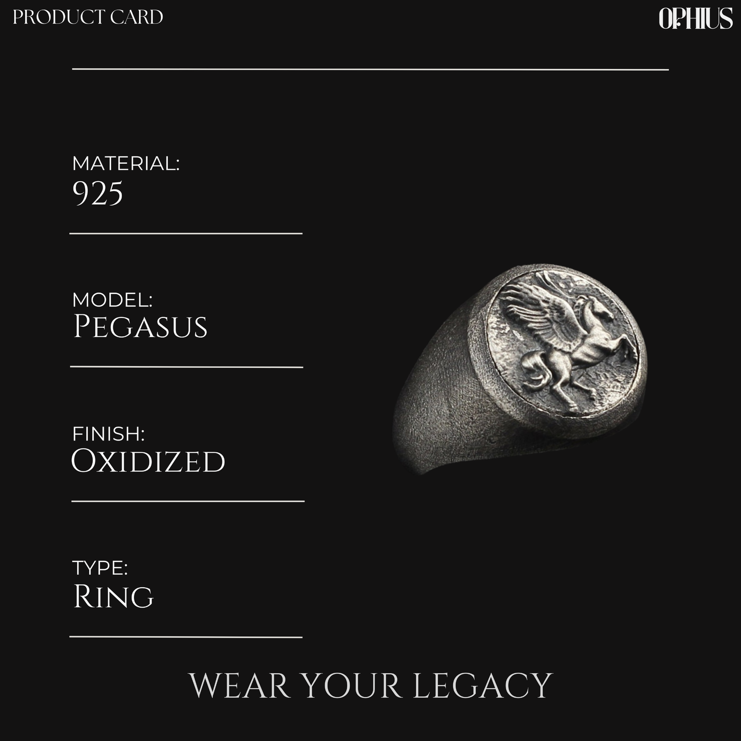 Ancient Greek Mythological Winged Horse Ring