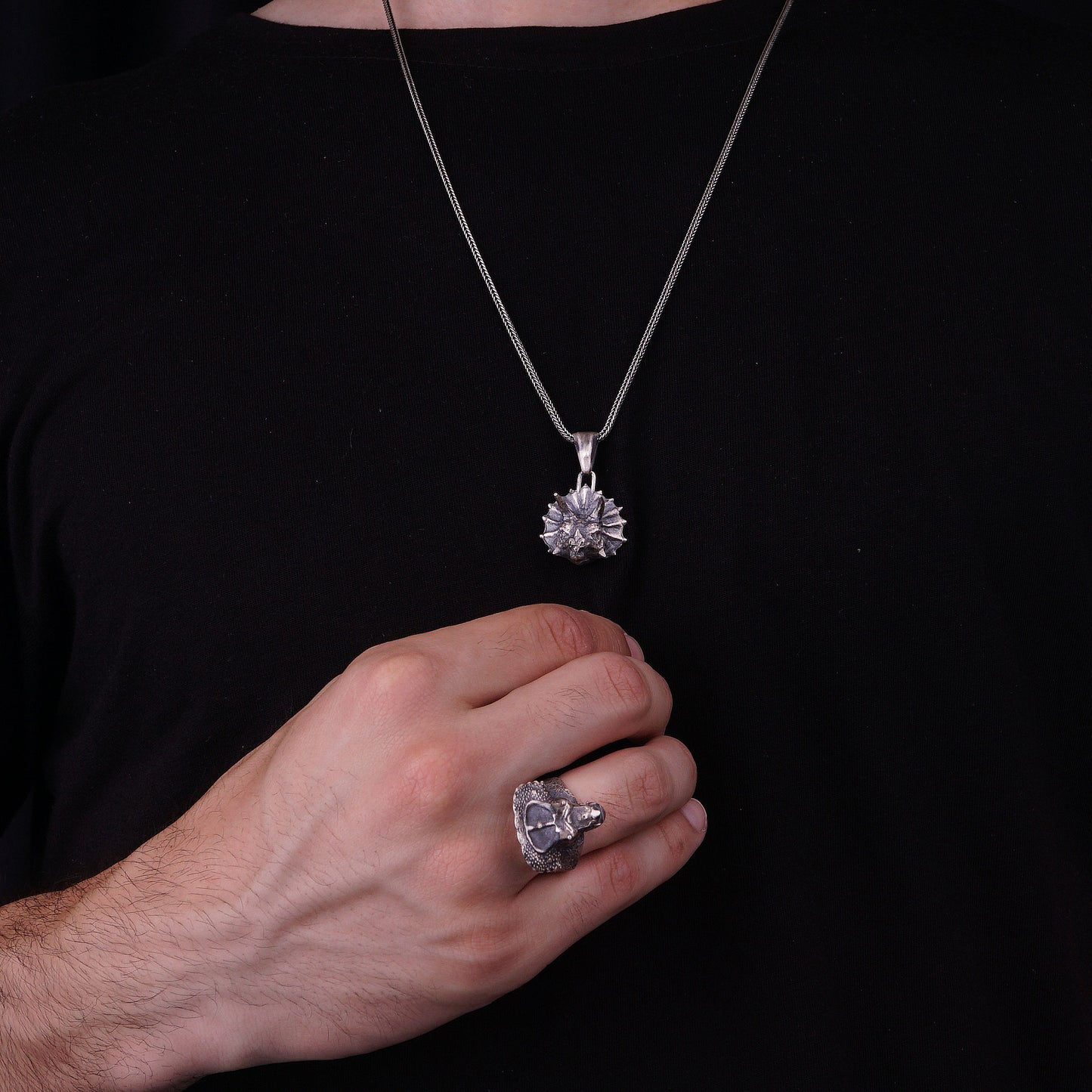 Triceratops Dinosaur Necklace