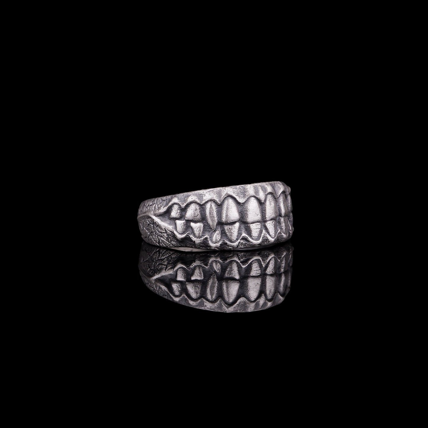 Vampire Teeth Silver Ring