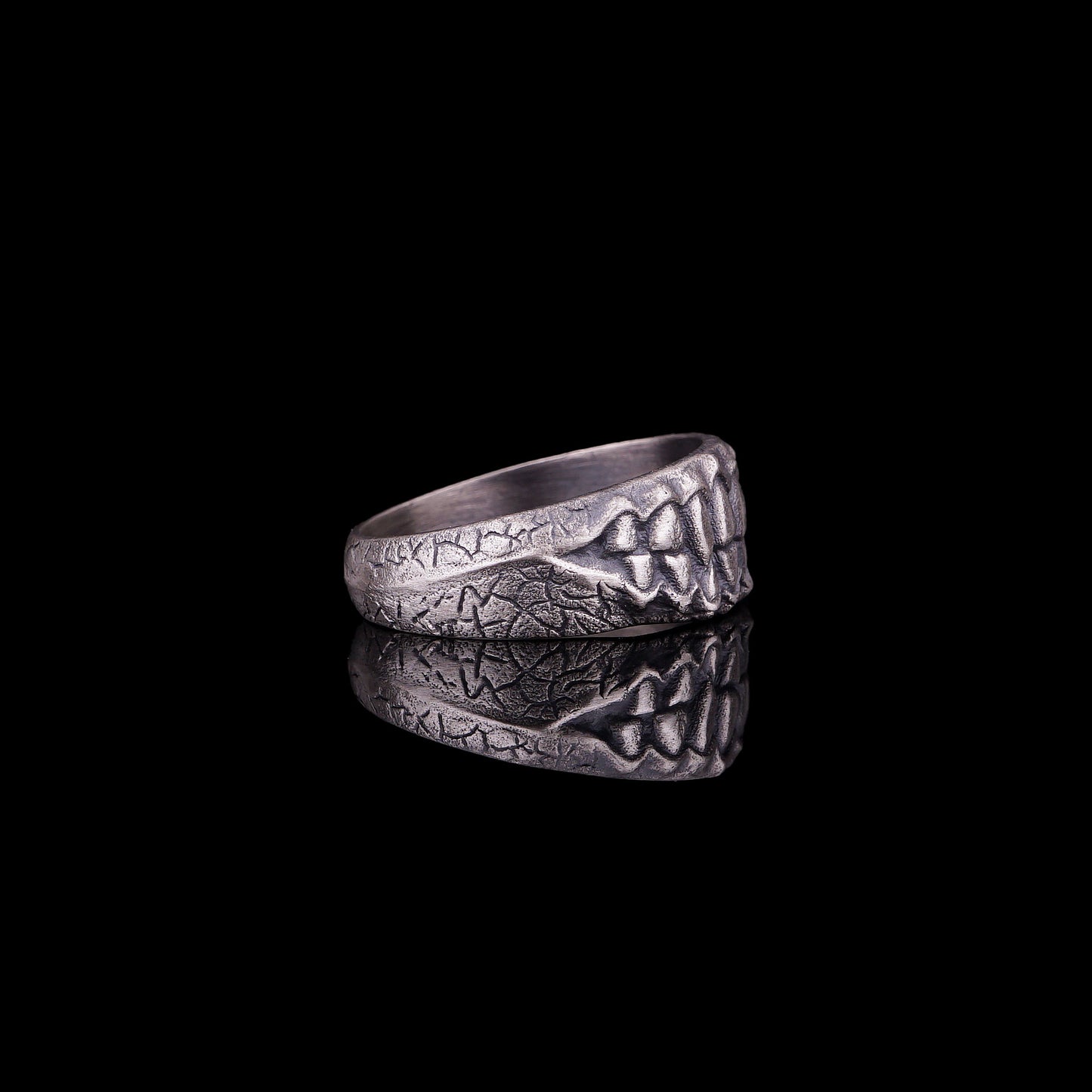 Vampire Teeth Silver Ring