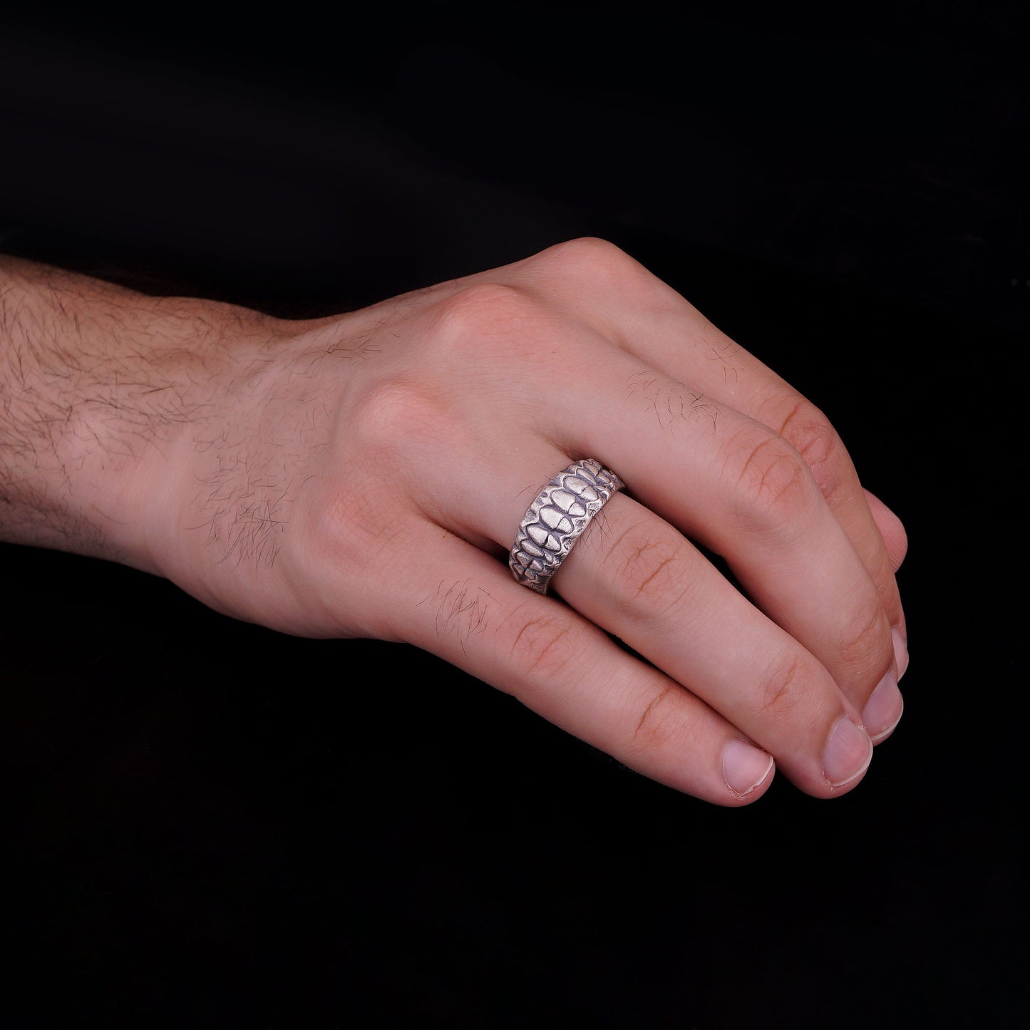 Vampire Teeth Silver Ring