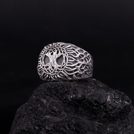Celtic Tree of Life Silver Signet Ring