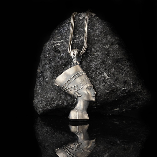 Egyptian Queen Nefertiti Silver Necklace