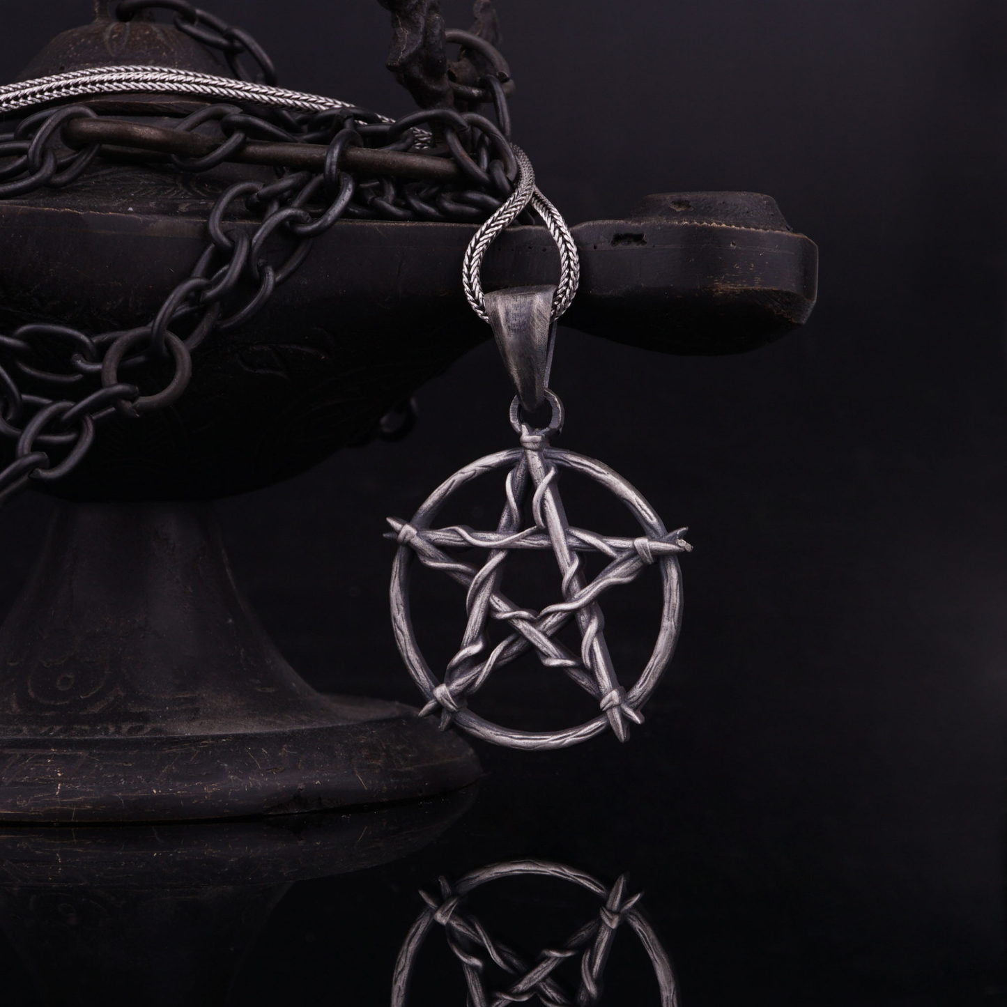 Inverted Pentagram Wiccan Necklace
